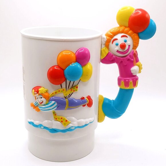 Ringling Bros. Barnum & Bailey Circus Clown Balloon Handle Cup Mug Vintage 1990s - Picture 1 of 12